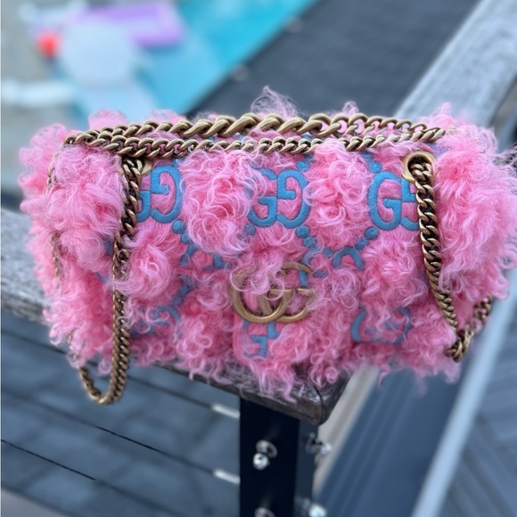 NWT ✨GUCCI PINK Embroidered Small Gg Marmont Shoulder Bag NWT!!✨ - Picture 7 of 16
